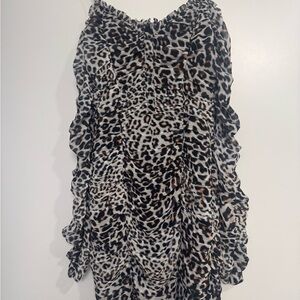 Marciano Black and Gray Ruffle Dress